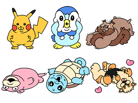 LINEスタンプ「ポケモン!×可哀想に! ムチっとスタンプ」が発売中!