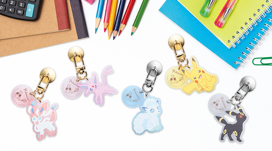 ポケモンのアクリルチャーム付きキーリングハンガーが登場！