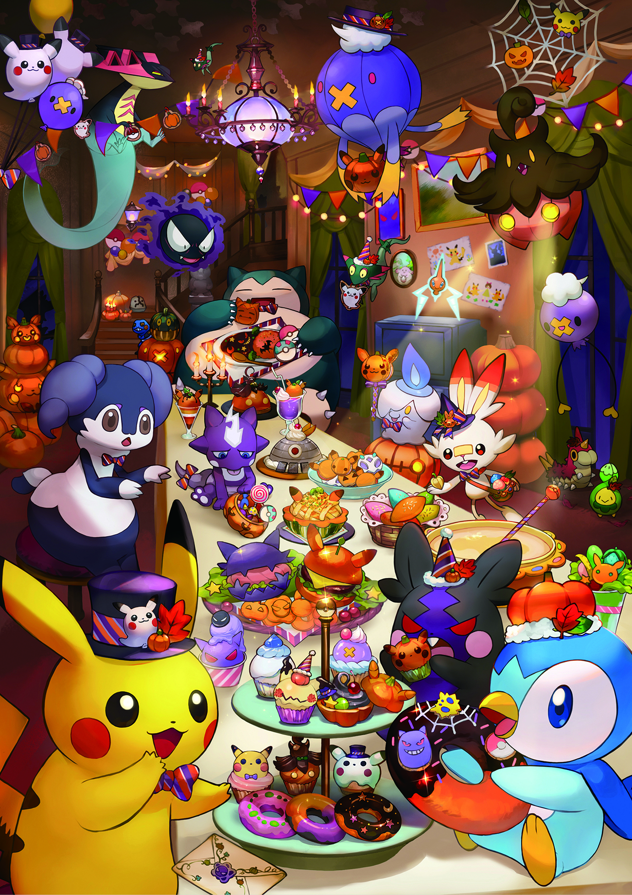 ハロウィンの晩餐会を楽しんでいるポケモンたちのようすが描かれたグッズが ポケモンセンターに登場 ポケットモンスターオフィシャルサイト