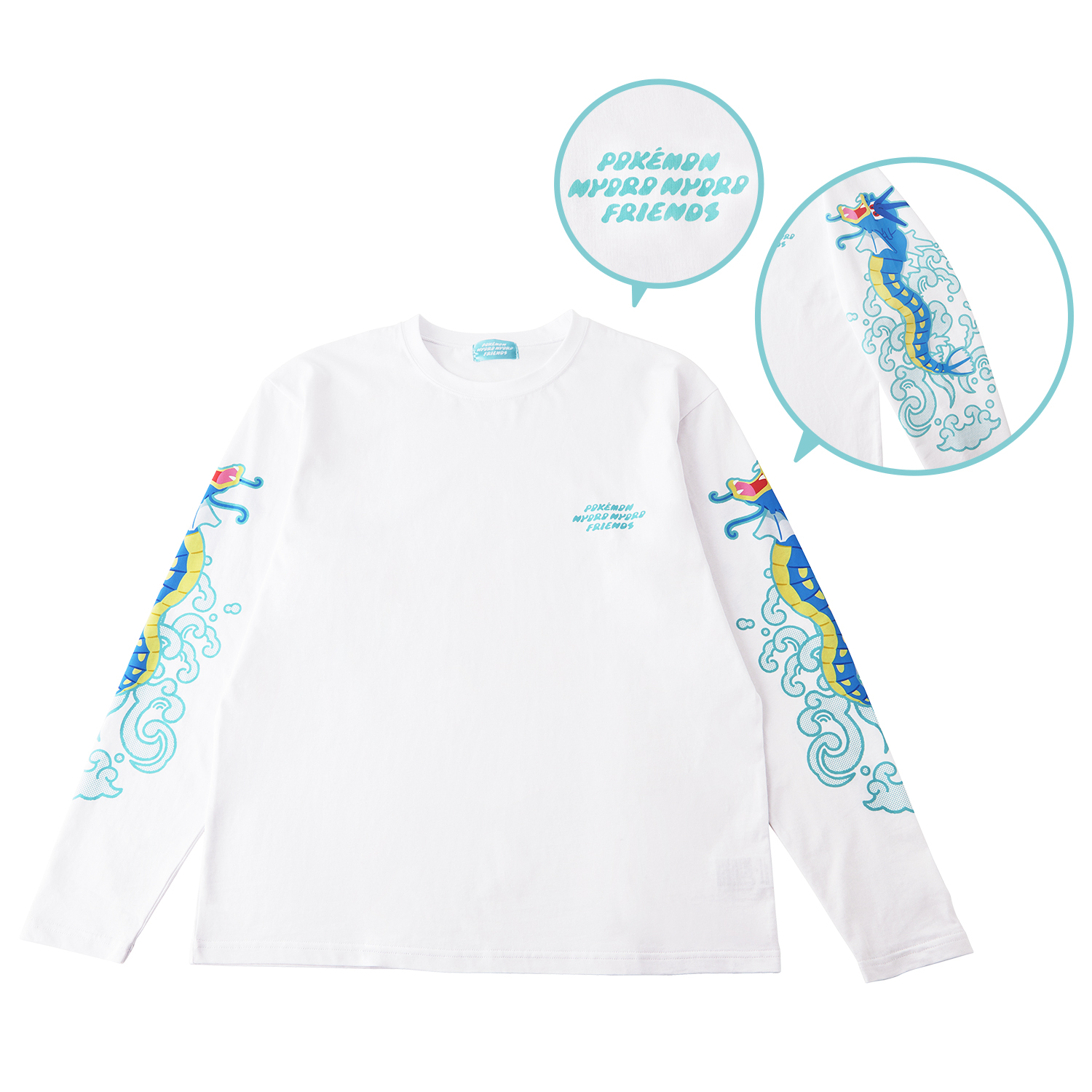 ロングTシャツ POKÉMON NYORO NYORO FRIENDS ギャラドスのたきのぼり Free