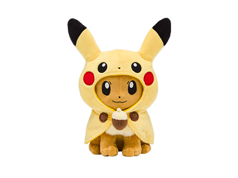 ポケモン　ぬいぐるみ　イーブイポンチョ　ピカチュウ　ポケモンセンター限定