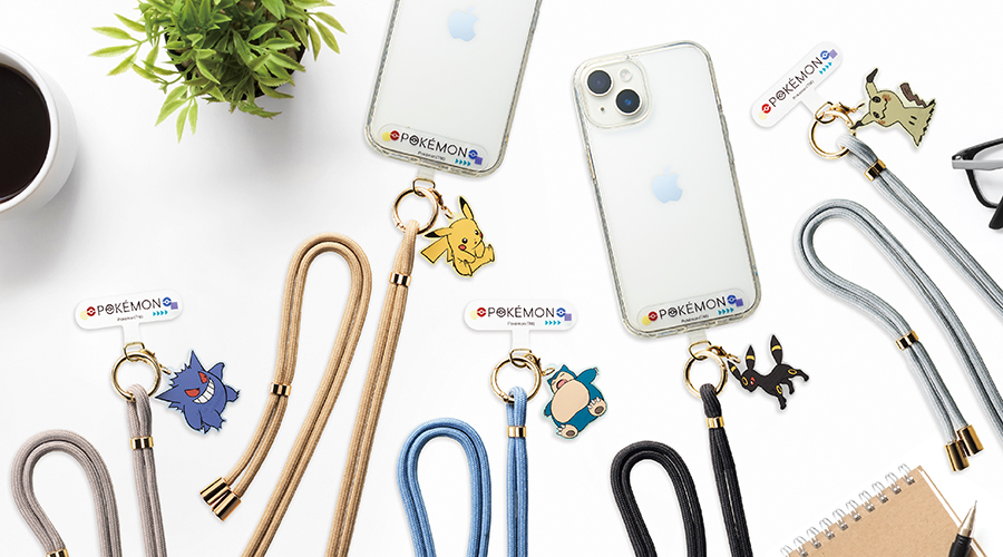 ポケモンデザインのアクリルチャーム付きショルダーストラップが登場！