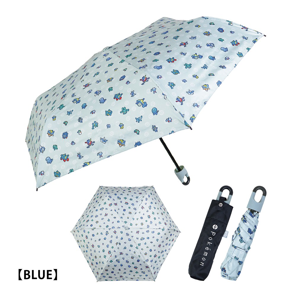 カラビナ折傘ピクセルアートBLUE