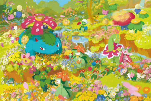 ポケモンたちでいっぱいのお花畑をイメージしたグッズがポケモン