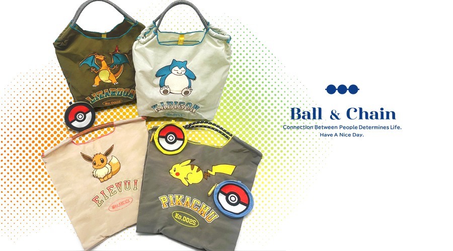 Ball&Chainのショッピングバッグにポケモンの新柄と新作ポーチが登場！