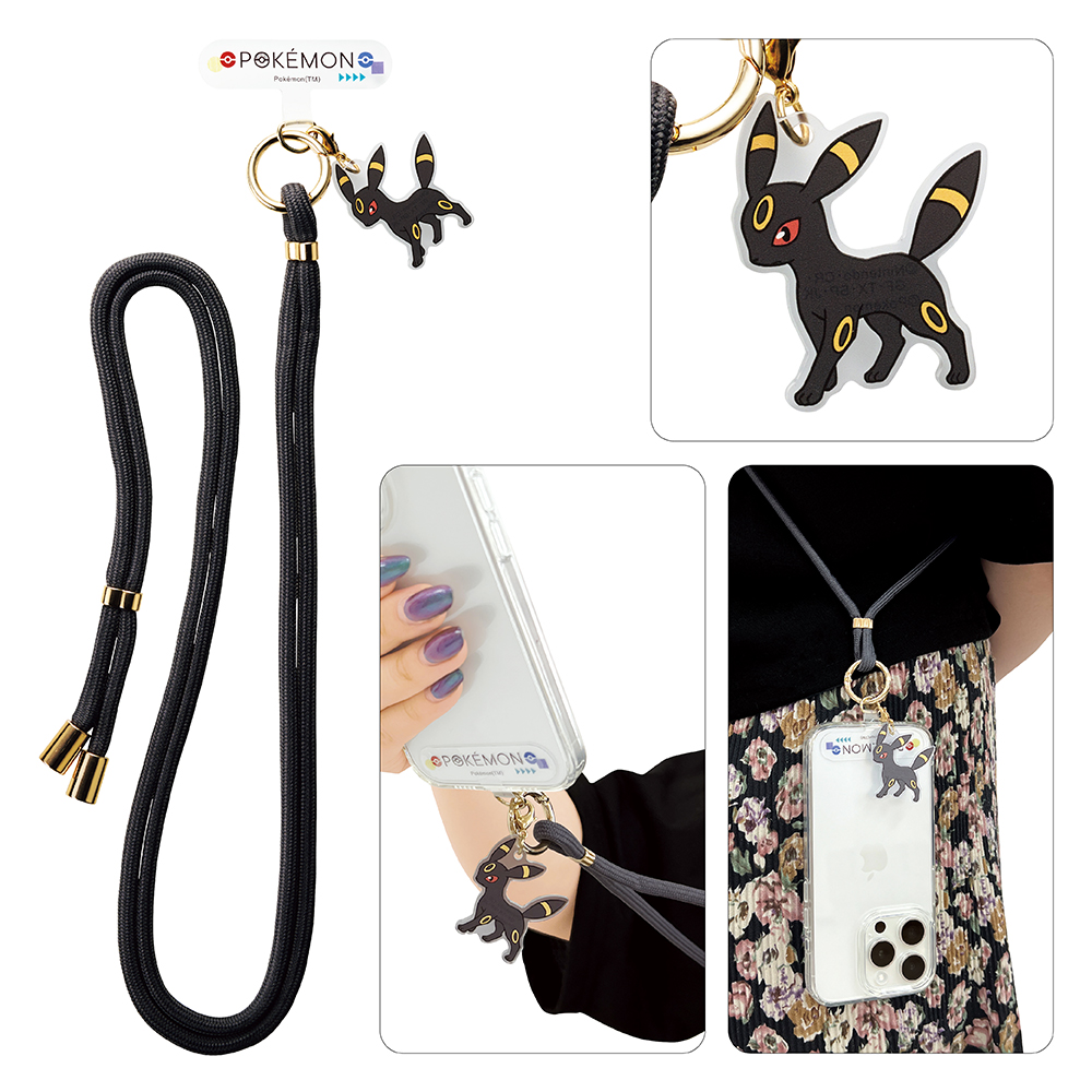 ポケモンデザインのアクリルチャーム付きショルダーストラップが登場