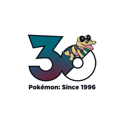 Pokémon 0551 黑眼鳄 30th anniversary logo