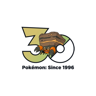 Pokémon 0558 岩殿居蟹 30th anniversary logo