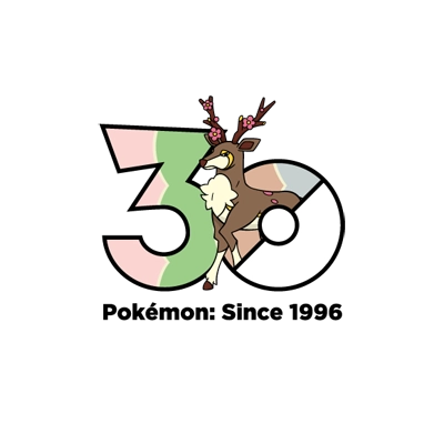 Pokémon 0586 萌芽鹿 30th anniversary logo