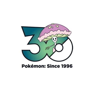 Pokémon 0756 灯罩夜菇 30th anniversary logo