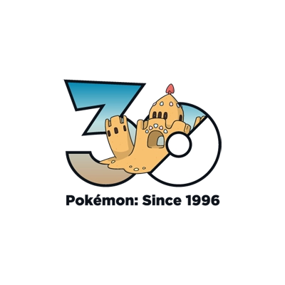 Pokémon 0770 噬沙堡爷 30th anniversary logo