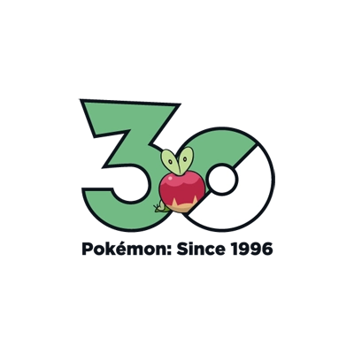 Pokémon 0840 啃果虫 30th anniversary logo
