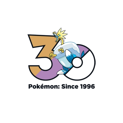 Pokémon 0881 雷鸟海兽 30th anniversary logo