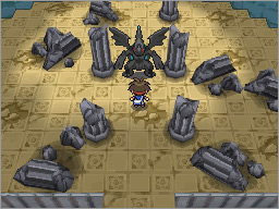 ゲーム画面1：理想と真実の伝説のポケモン登場！