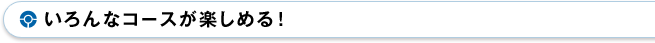いろんなコースが楽しめる！