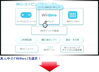 真ん中の「WiiWare」を選択！